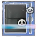 Zestaw 2w1 notatnik Nimmy New Big-Eye Cute Pets 2.0 + długopis Panda czarny