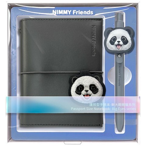 Zestaw 2w1 notatnik Nimmy New Big-Eye Cute Pets 2.0 + długopis Panda czarny