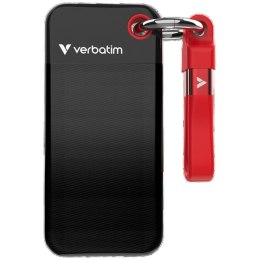 Dysk Zewnętrzny Verbatim Pocket SSD 128GB USB-C 3.2 gen.2 czarno-czerwony 32434