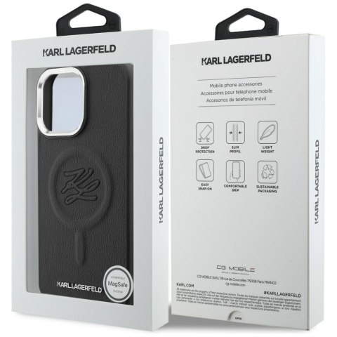 Etui Karl Lagerfeld Embossed Ring Initials MagSafe do Samsung Galaxy S26 czarny