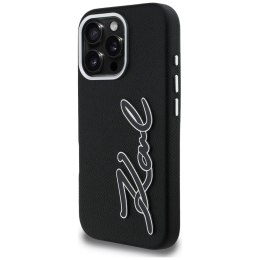 Etui Karl Lagerfeld FW Grained Signature Logo do iPhone 16 Pro Max czarny