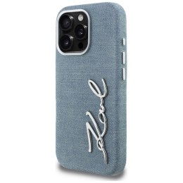 Etui Karl Lagerfeld FW Jeans Signature Logo do iPhone 16 Pro niebieski
