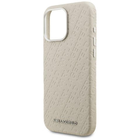 Etui Karl Lagerfeld FW Stamped Karl MagSafe do iPhone 16 Pro Max beżowy