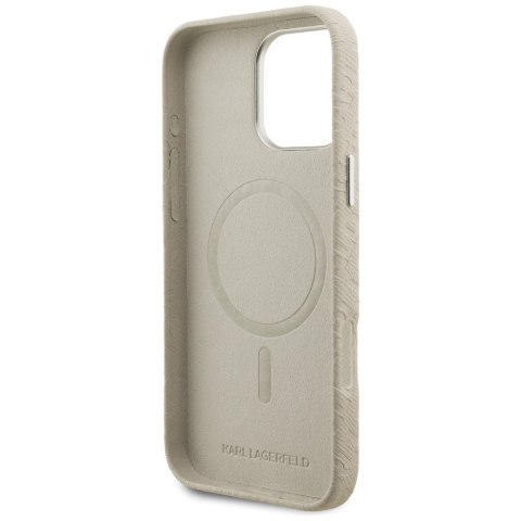 Etui Karl Lagerfeld FW Stamped Karl MagSafe do iPhone 16 Pro Max beżowy