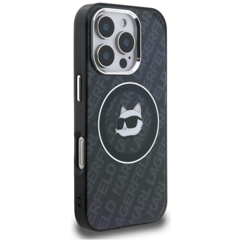 Etui Karl Lagerfeld IML Choupette Head Logo MagSafe do iPhone 16 Pro Max czarny