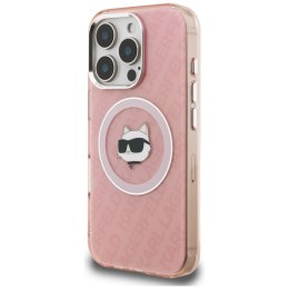 Etui Karl Lagerfeld IML Choupette Head Logo MagSafe do iPhone 16 Pro Max różowy