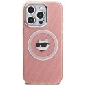 Etui Karl Lagerfeld IML Choupette Head Logo MagSafe do iPhone 16 Pro różowy