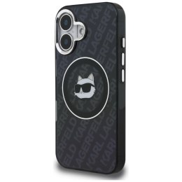 Etui Karl Lagerfeld IML Choupette Head Logo MagSafe do iPhone 16 czarny
