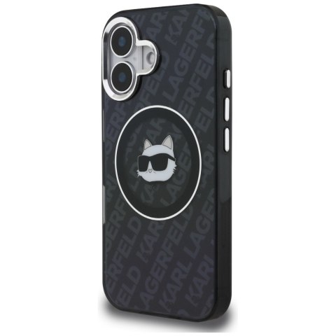 Etui Karl Lagerfeld IML Choupette Head Logo MagSafe do iPhone 16 czarny