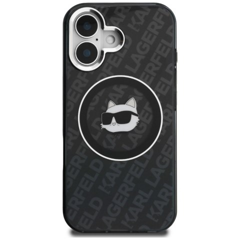 Etui Karl Lagerfeld IML Choupette Head Logo MagSafe do iPhone 16 czarny