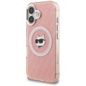 Etui Karl Lagerfeld IML Choupette Head Logo MagSafe do iPhone 16 różowy