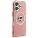 Etui Karl Lagerfeld IML Choupette Head Logo MagSafe do iPhone 16 różowy