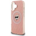 Etui Karl Lagerfeld IML Choupette Head Logo MagSafe do iPhone 16 różowy
