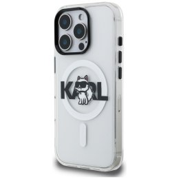 Etui Karl Lagerfeld IML Choupette Sketch Logo MagSafe do iPhone 16 Pro Max przezroczysty