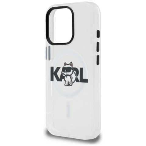Etui Karl Lagerfeld IML Choupette Sketch Logo MagSafe do iPhone 16 Pro Max przezroczysty