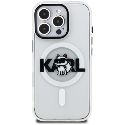 Etui Karl Lagerfeld IML Choupette Sketch Logo MagSafe do iPhone 16 Pro przezroczysty