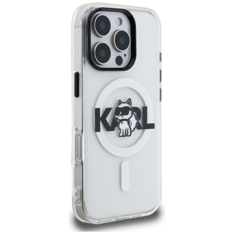 Etui Karl Lagerfeld IML Choupette Sketch Logo MagSafe do iPhone 16 Pro przezroczysty