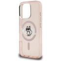 Etui Karl Lagerfeld IML Choupette Sketch Logo MagSafe do iPhone 16 Pro różowy