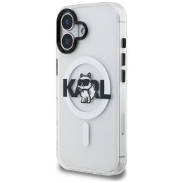Etui Karl Lagerfeld IML Choupette Sketch Logo MagSafe do iPhone 16 przezroczysty