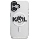Etui Karl Lagerfeld IML Choupette Sketch Logo MagSafe do iPhone 16 przezroczysty