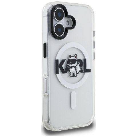 Etui Karl Lagerfeld IML Choupette Sketch Logo MagSafe do iPhone 16 przezroczysty