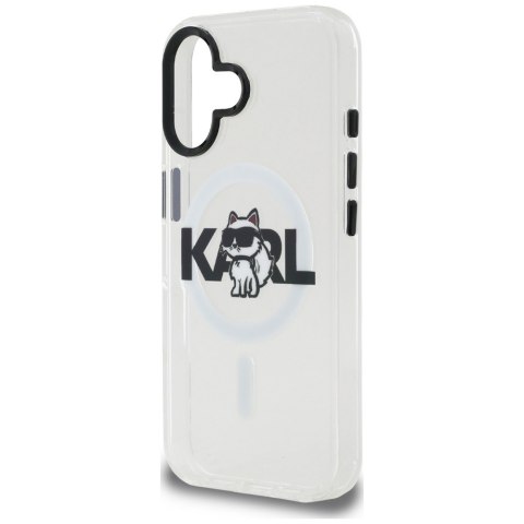 Etui Karl Lagerfeld IML Choupette Sketch Logo MagSafe do iPhone 16 przezroczysty