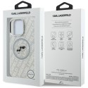 Etui Karl Lagerfeld IML Glitter Karl & Choupette Heads Logo MagSafe do iPhone 16 Pro Max szary