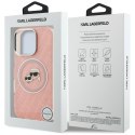 Etui Karl Lagerfeld IML Glitter Karl & Choupette Heads Logo MagSafe do iPhone 16 Pro różowy