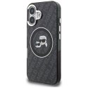 Etui Karl Lagerfeld IML Glitter Karl & Choupette Heads Logo MagSafe do iPhone 16 czarny