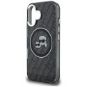 Etui Karl Lagerfeld IML Glitter Karl & Choupette Heads Logo MagSafe do iPhone 16 czarny