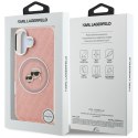 Etui Karl Lagerfeld IML Glitter Karl & Choupette Heads Logo MagSafe do iPhone 16 różowy