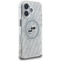 Etui Karl Lagerfeld IML Glitter Karl & Choupette Heads Logo MagSafe do iPhone 16 szary