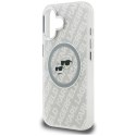 Etui Karl Lagerfeld IML Glitter Karl & Choupette Heads Logo MagSafe do iPhone 16 szary