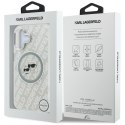 Etui Karl Lagerfeld IML Glitter Karl & Choupette Heads Logo MagSafe do iPhone 16 szary