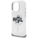 Etui Karl Lagerfeld IML Glitter Karl & Choupette Sketch Logo MagSafe do iPhone 16 Pro Max prezroczysty