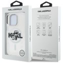 Etui Karl Lagerfeld IML Glitter Karl & Choupette Sketch Logo MagSafe do iPhone 16 Pro Max prezroczysty