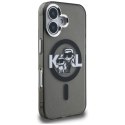 Etui Karl Lagerfeld IML Glitter Karl & Choupette Sketch Logo MagSafe do iPhone 16 czarny