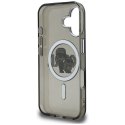 Etui Karl Lagerfeld IML Glitter Karl & Choupette Sketch Logo MagSafe do iPhone 16 czarny