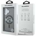 Etui Karl Lagerfeld IML Glitter Karl & Choupette Sketch Logo MagSafe do iPhone 16 czarny
