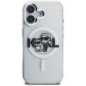 Etui Karl Lagerfeld IML Glitter Karl & Choupette Sketch Logo MagSafe do iPhone 16 prezroczysty
