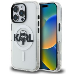 Etui Karl Lagerfeld IML Karl Sketch Logo MagSafe do iPhone 16 Pro Max przezroczysty