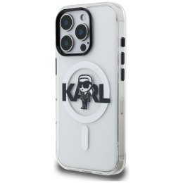 Etui Karl Lagerfeld IML Karl Sketch Logo MagSafe do iPhone 16 Pro przezroczysty