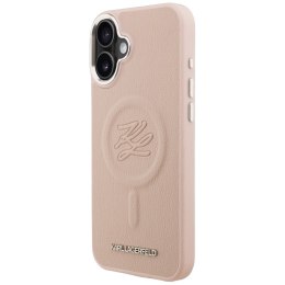 Etui Karl Lagerfeld Initial & Metal Logo MagSafe do iPhone 16 Plus różowy