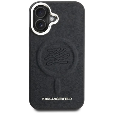 Etui Karl Lagerfeld Initial & Metal Logo MagSafe do iPhone 16 czarny