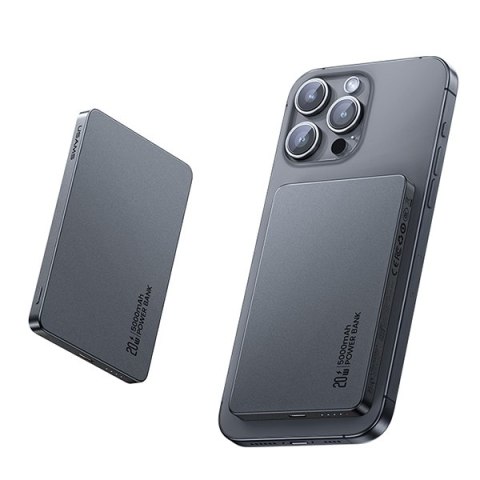 USAMS Powerbank indukcyjny 5000mAh 20W PD Fast Charge szary/tarnish CY Series 5KCD23101 (US-CD231)
