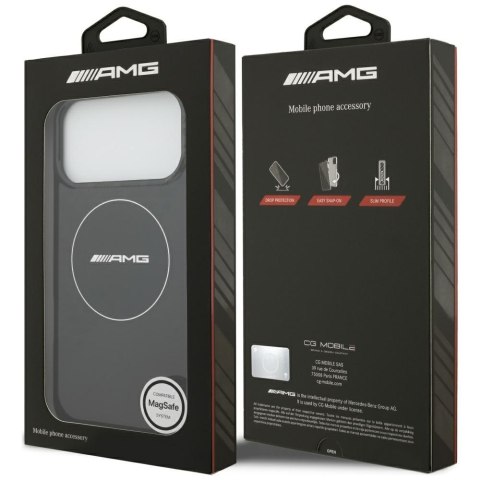 Etui AMG Double Layer Transparent Smocked MagSafe do iPhone 17 Pro Max czarny