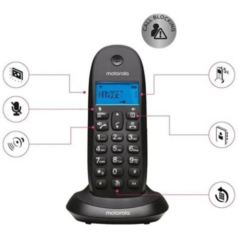 Telefon stacjonarny bezprzewodowy Motorola C1001CB+ czarny