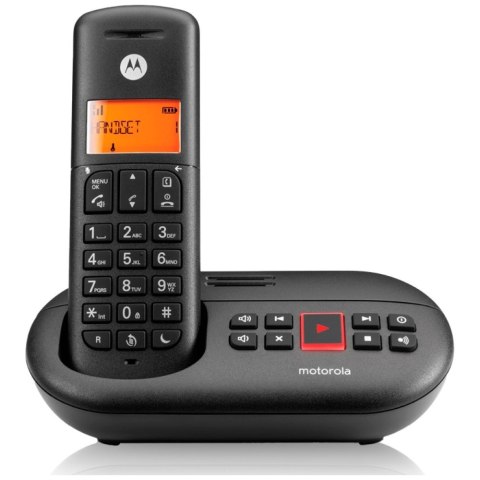 Telefon stacjonarny bezprzewodowy Motorola E211 czarny