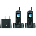 Telefon stacjonarny bezprzewodowy dalekiego zasięgu zestaw 2 szt Motorola O202 czarny