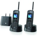 Telefon stacjonarny bezprzewodowy dalekiego zasięgu zestaw 2 szt Motorola O202 czarny